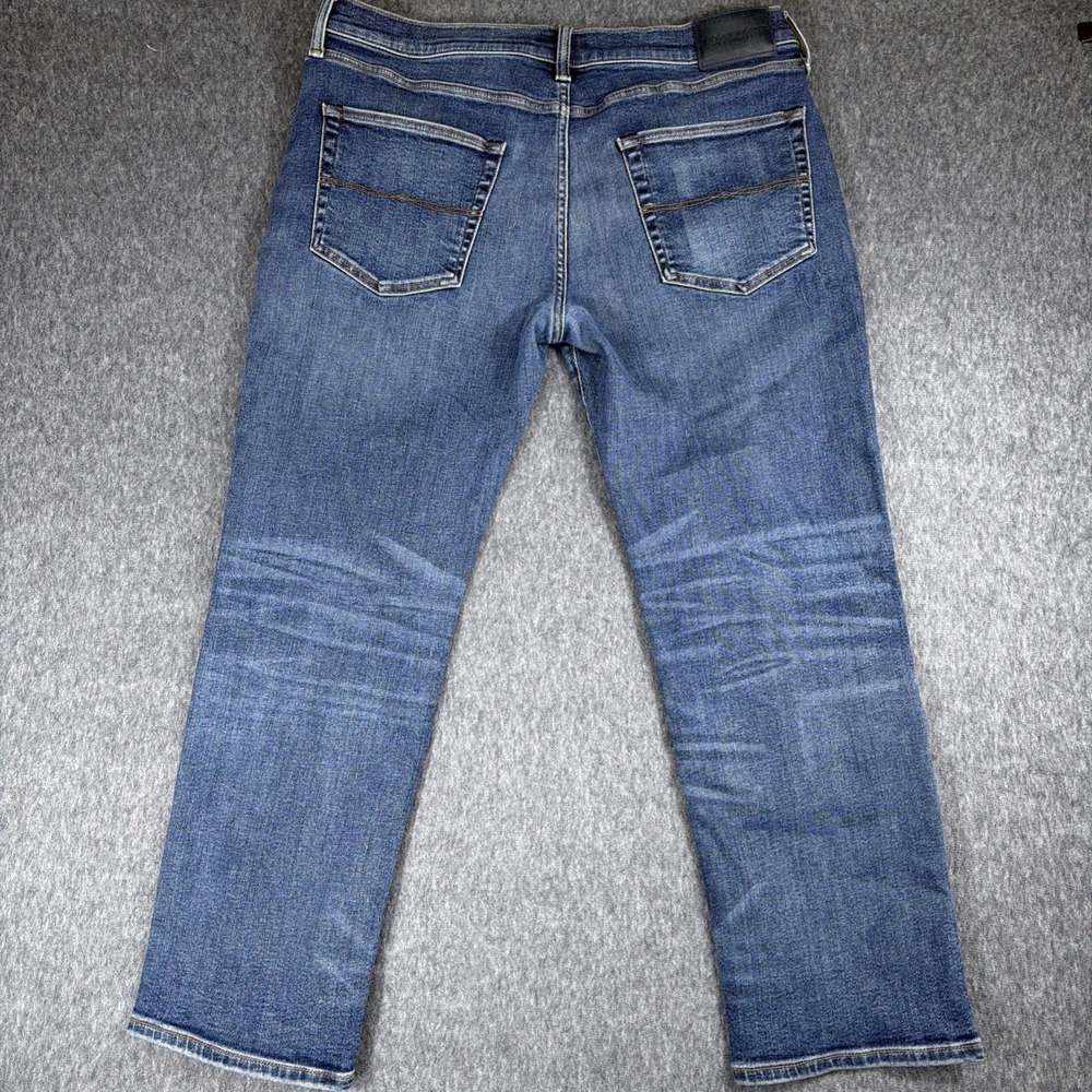 Lucky Brand Jeans Mens 34x27 Blue Medium Wash Cotton Stretch 223 Straight Fit - Picture 8 of 13